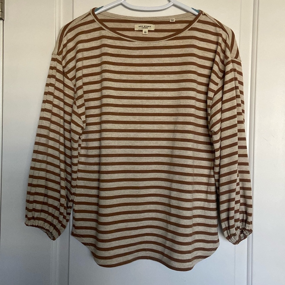 Max Studio London Striped 3/4 sleeve top Size XS
